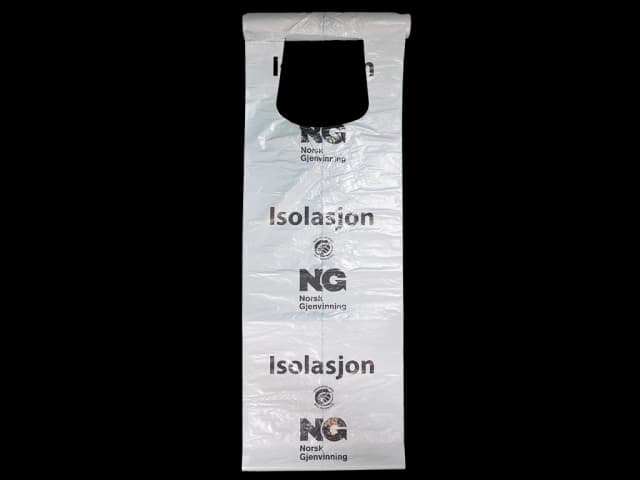 Plastpose på rull med trykk isolasjon. Foto.