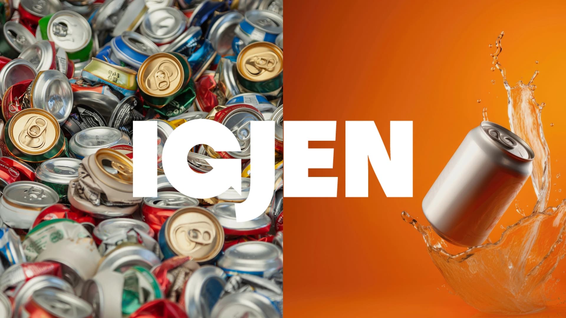 Aluminiumsbokser blir til nye bokser med teksten "igjen". Foto.