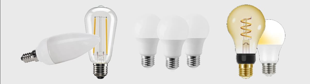 Forskjellige typer sparepærer. Foto.