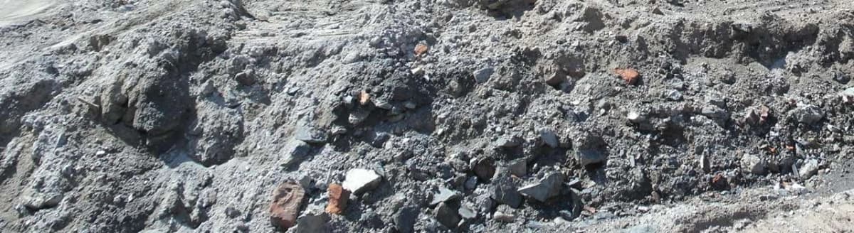 Mineralske masser etter graving. Foto.