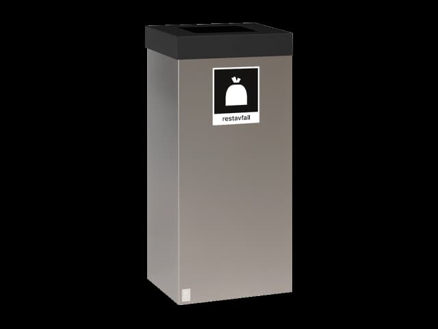 Femunden 65 liter avfallsbeholder med sort topp for restavfall. Foto.