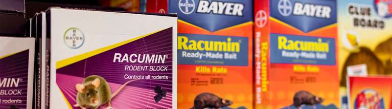 Manila, Philippines - June 2021: Racumin and other brands of rat poison for sale at the supermarket or hardware.
