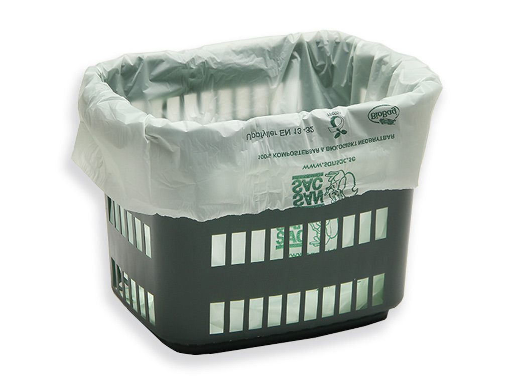 Biobøtte for matavfallspose av papir/bioplast. 8 liter. Foto.